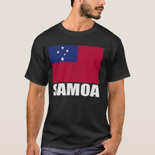 Samoa Vlag Grunge Souvenir Samoa T-shirt (Voorkant)