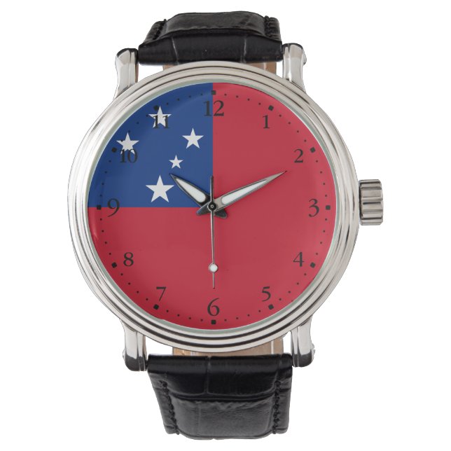 Samoa Vlag Horloge (Voorkant)