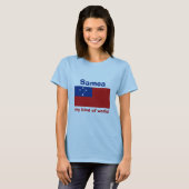 Samoa Vlag + Kaart + Tekst T-shirt (Voorkant volledig)