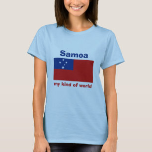 Samoa Vlag + Kaart + Tekst T-shirt
