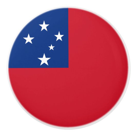 Samoa Vlag Keramische Knop (Voorkant)