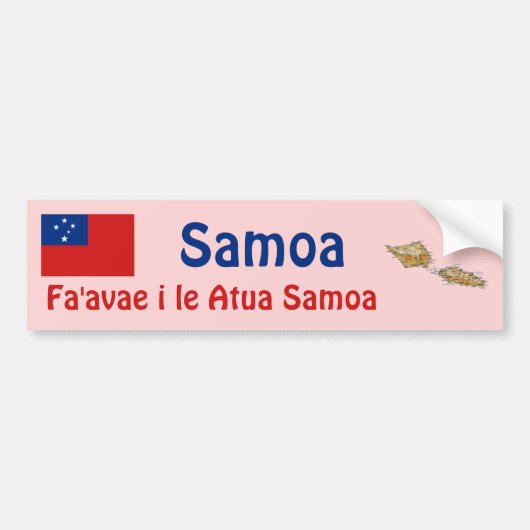 Samoa Vlag + Landkaart Bumpersticker (Voorkant)