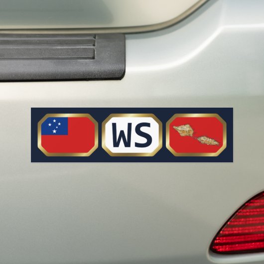 Samoa Vlag Landkaart Code Bumpersticker (Op auto)