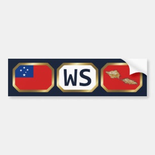 Samoa Vlag Landkaart Code Bumpersticker
