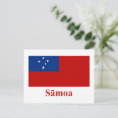 Samoa-vlag met naam in Samoan Briefkaart (Staand voorkant)