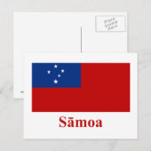 Samoa-vlag met naam in Samoan Briefkaart (Voorkant / Achterkant)