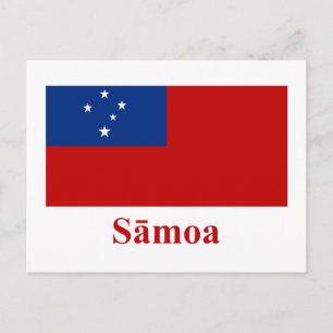 Samoa-vlag met naam in Samoan Briefkaart