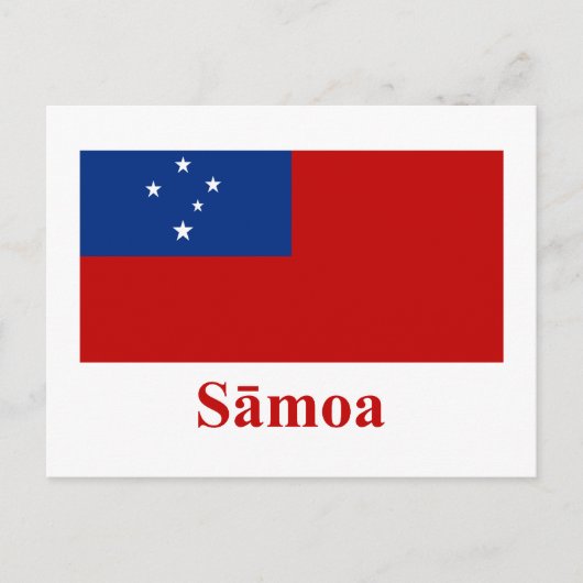 Samoa-vlag met naam in Samoan Briefkaart (Voorkant)
