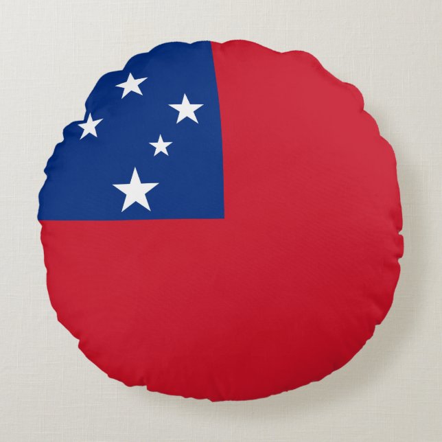 Samoa Vlag Rond Kussen (Voorkant)