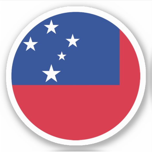 Samoa Vlag Ronde Sticker (Voorkant)
