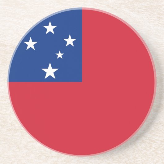 Samoa Vlag Zandsteen Onderzetter (Voorkant)