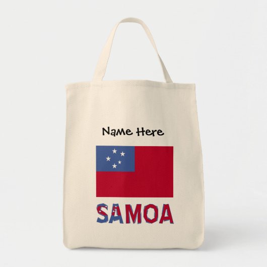 Samoa Vlag Zwarte Personalisatie Tote Bag (Voorkant)