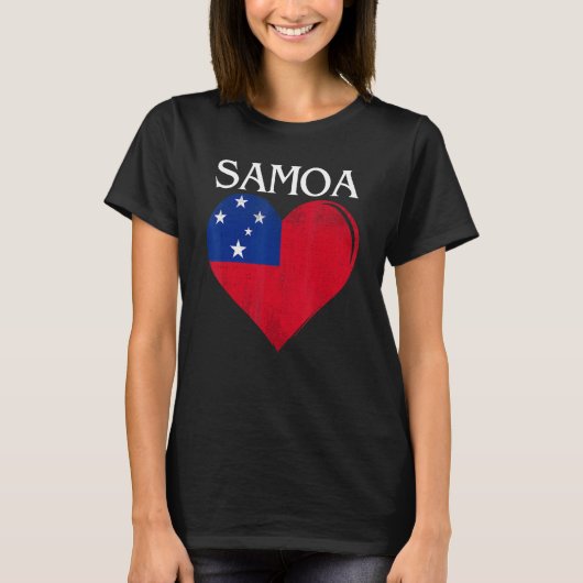 Samoa Vlaggenhart voor Samoaans T-shirt (Voorkant)