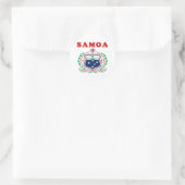 Samoa Wapenschild Design Ronde Sticker (Tas)
