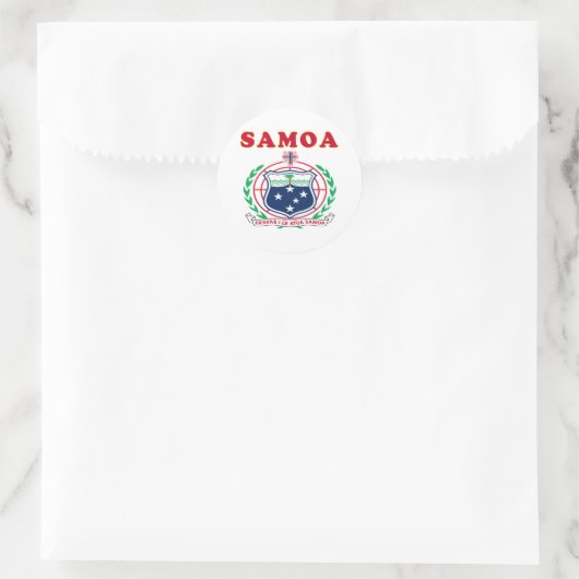 Samoa Wapenschild Design Ronde Sticker (Tas)