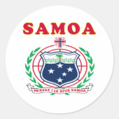 Samoa Wapenschild Design Ronde Sticker (Voorkant)