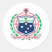 Samoa Wapenschild, Samoa Ronde Sticker (Voorkant)