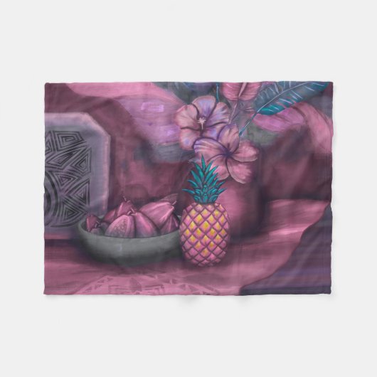  Samoaan - Hawaïaanse stille kunst Fleece Deken (Voorkant (Horizontaal))