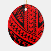 Samoaans tribaal tattoo patroon met hoofdelementen keramisch ornament (Links)