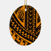 Samoaans tribaal tattoo patroon met hoofdelementen keramisch ornament (Rechts)