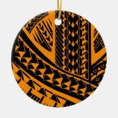 Samoaans tribaal tattoo patroon met hoofdelementen keramisch ornament (Voorkant)