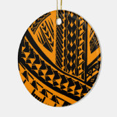 Samoaans tribaal tattoo patroon met hoofdelementen keramisch ornament (Links)