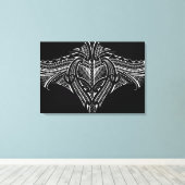 Samoaans tribal tattoo ontwerp canvas afdruk (Insitu (Houten vloer))