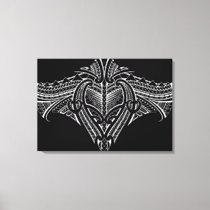 Samoaans tribal tattoo ontwerp canvas afdruk