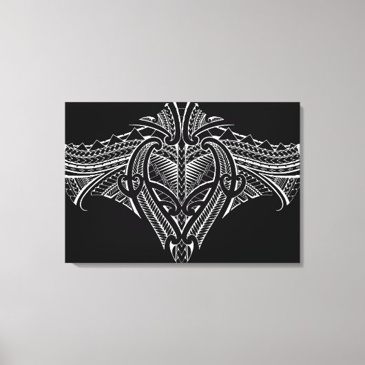 Samoaans tribal tattoo ontwerp canvas afdruk (Voorkant)