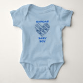 Samoaanse Baby Blauwe Logo met Tribale Design Romper (Voorkant)