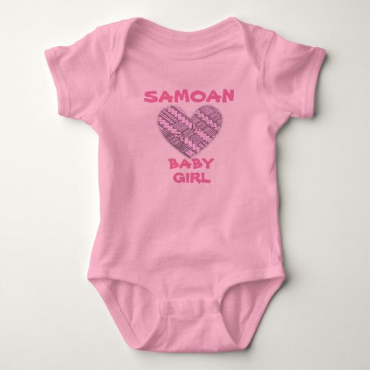 Samoaanse Baby roze Logo met tribale Design Romper (Voorkant)