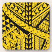 Samoaanse/Polynesiaanse stamvormen en symbolen Bier Onderzetter (Voorkant)