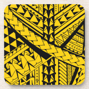 Samoaanse/Polynesiaanse stamvormen en symbolen Bier Onderzetter