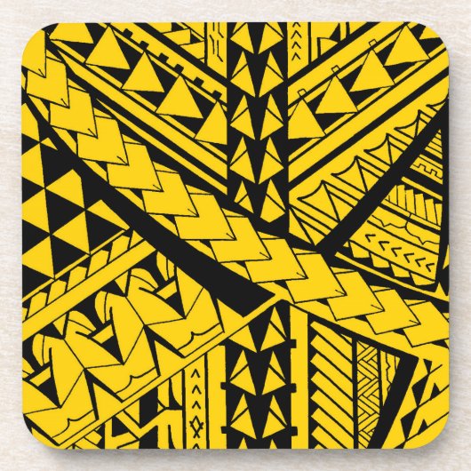 Samoaanse/Polynesiaanse stamvormen en symbolen Bier Onderzetter (Voorkant)