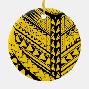 Samoaanse/Polynesiaanse stamvormen en symbolen Keramisch Ornament