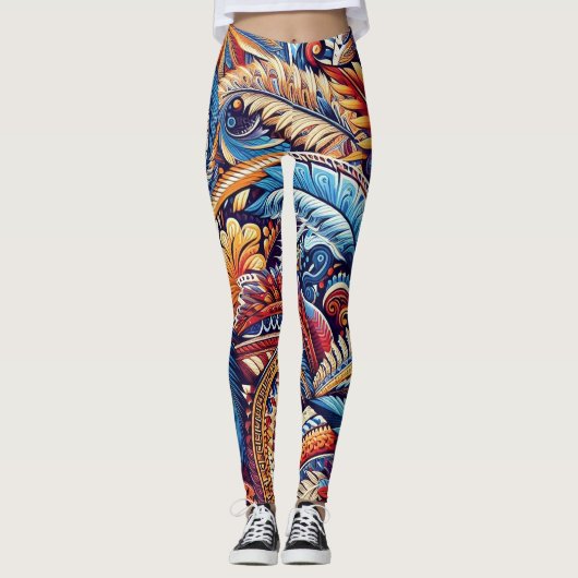 Samoaanse, Polynesische cultuur geïnspireerd Leggings (Voorkant)