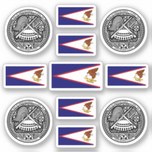 Samoaanse symbolen / wapenschild en vlag sticker