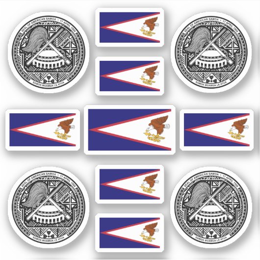 Samoaanse symbolen / wapenschild en vlag sticker (Voorkant)