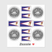 Samoaanse symbolen / wapenschild en vlag sticker (Vel)