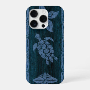Samoaanse Tapa Hawaiaanse Nep Houten Blauwe Surfpl iPhone 16 Pro Hoesje