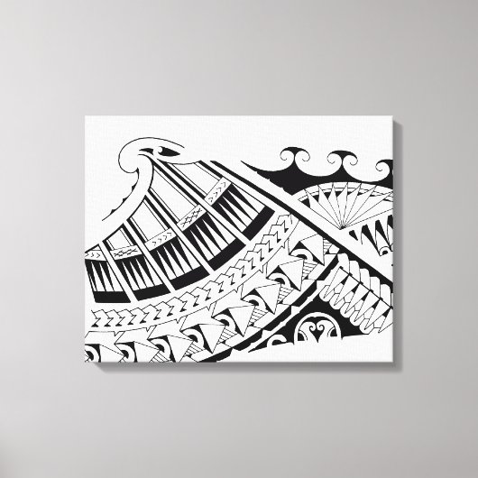 Samoaanse tribal tattoo kunst canvas afdruk (Voorkant)