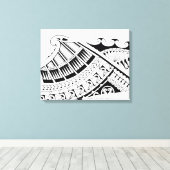 Samoaanse tribal tattoo kunst canvas afdruk (Insitu (Houten vloer))