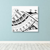 Samoaanse tribal tattoo kunst canvas afdruk (Insitu (Houten vloer))