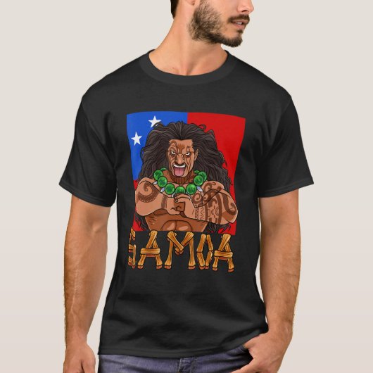 Samoaanse trots Polynesische krijger Samoa-vlag T-shirt (Voorkant)