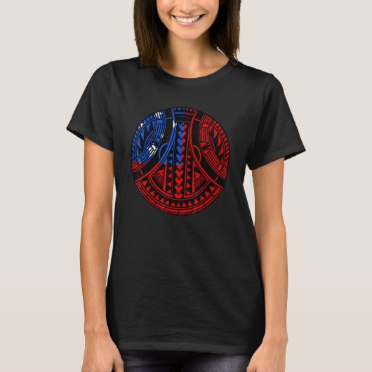 Samoaanse trots Polynesische krijger Tatau Samoa v T-shirt (Voorkant)