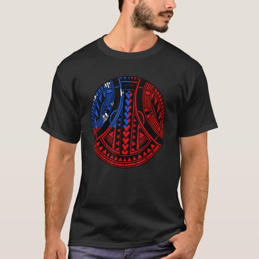 Samoaanse trots Polynesische krijger Tatau Samoa v T-shirt (Voorkant)