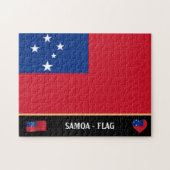 Samoaanse vlag en Samoaans land/Samoa-eilanden Legpuzzel (Horizontaal)