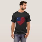 Samoaanse vlag hart Samoaanse wortels Samoa trots T-shirt (Voorkant volledig)