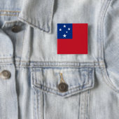 Samoaanse vlag vierkante button 5,1 cm (In situ)