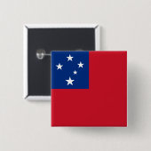 Samoaanse vlag vierkante button 5,1 cm (Voorkant /achterkant)